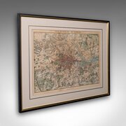 Antique Map, Environs Of London, English, Framed