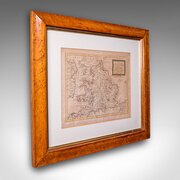 Antique Map Of England & Wales, French, Framed