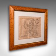 Antique Map Of Scotland, French Framed Cartography