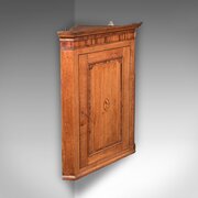 Antique Mounted Corner Cabinet, English, Oak