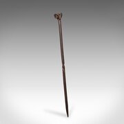 Antique Rams Head Fire Poker, English, Iron Tool