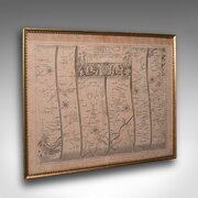 Antique Road Map, London To Hythe, Kent, English