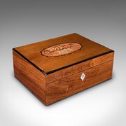 Antique Sorrentoware Keepsake Box, Italian, Walnut
