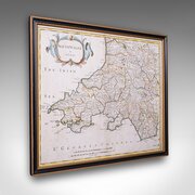 Antique South Wales Map, English, Framed, By R Morden