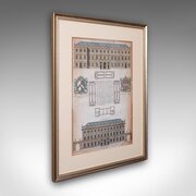 Antique St Barts Hospital Engraving, English
