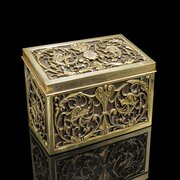 Antique Brass Stationery Box, English