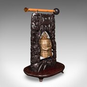 Antique Tea Ceremony Gong, Oriental, Carved Stand
