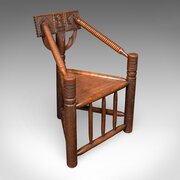 Antique Turners Chair English Oak Warwick Seat