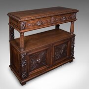Large Antique Buffet, Scottish, Oak, Server, 1900