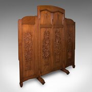 Large Vintage Dressing Screen, Oriental, Folding