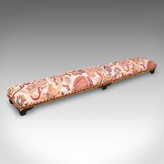 Long Antique Carriage Stool, English, Crewelwork