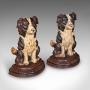 Pair of Antique Border Collie Doorstops, English
