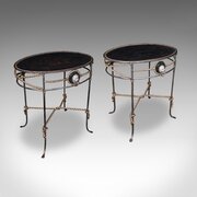 Pair Of Vintage Garden Tables, French, Cast Iron