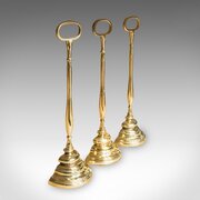Rare Antique Trio Of Door Butlers, English, Brass
