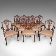 Set Of 12 Antique Dining Chairs