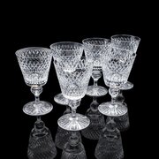 Set Of 6 Vintage Claret Glasses, Swedish, Crystal