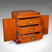 Small Antique Specimen Case, English, Oak, Cabinet