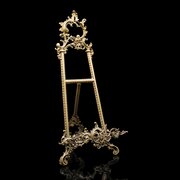Tall Vintage Picture Easel, English, Gilt Metal