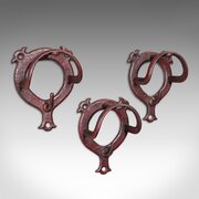 Trio Of Antique Crop Hanging Racks, English, Hooks