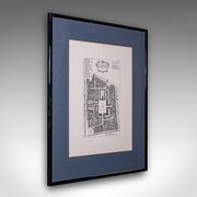 Vintage 18th Century Street Map, London, Framed