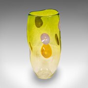 Vintage Art Vase, English, Blown Glass, Display