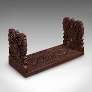 Vintage Carved Book Slide, Anglo Indian, Teak