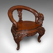 Vintage Decorative Elbow Chair, Oriental, Hall