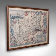 Vintage Middlesex County Map, English, Framed