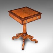 Vintage Regency Revival English, Oak Side Table, 