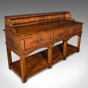 Vintage Suffolk Dresser Base, English Oak, Revival
