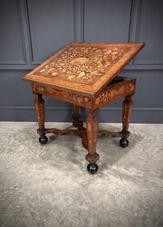 18thC Dutch Marquetry Inlaid Architects Table