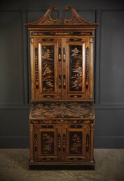 19th Century Chinoiserie Bureau Bookcase