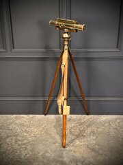 Brass Surveyors Level On Oak Tripod Stand