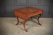 Dutch Marquetry Inlaid Walnut Sofa Table