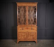 Georgian Satinwood Glazed Secretaire Bookcase