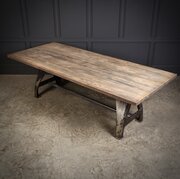 Industrial Iron & Oak Dining Table