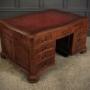 Large Serpentine Shaped Mahogany Partners Desk