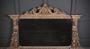 Large Victorian Carved Oak Overmantel Mirror