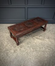 Mahogany & Leather Coffee Table