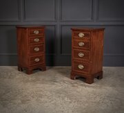 Pair Of Inlaid Mahogany Bedside Chests