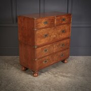 Rare Figured Walnut Military Campaign Chest
