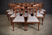Set Of 14 Regency Mahogany Bar Back Dining Chairs