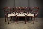 Set Of 8 Regency Mahogany Dining Chairs