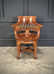 Solid Walnut Swivel Desk Chair