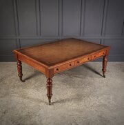 Victorian Mahogany & Amboyna Writing Table