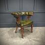 Victorian Mahogany & Green Leather Desk Chair