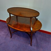 Edwardian two tier Inlaid Mahogany table
