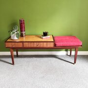 1960s Chippy Heath Telephone Table / Bench 
