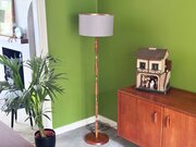 1960s Teak And Brass Standard Lamp | Rewired