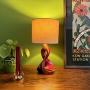 Ceramic Figure of 8 Table Lamp in Red and Brown